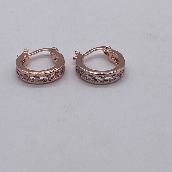 Women's Hoop Earrings Gold Platinum Filled Rose Gold & Sliver Tone - Picture 6 of 13